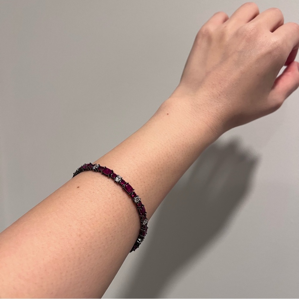 NEW Elegant Ruby and Diamond Tennis Bracelet